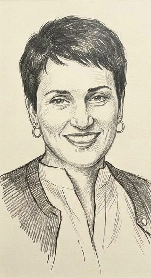 Pencil portrait of Betsy Masiello